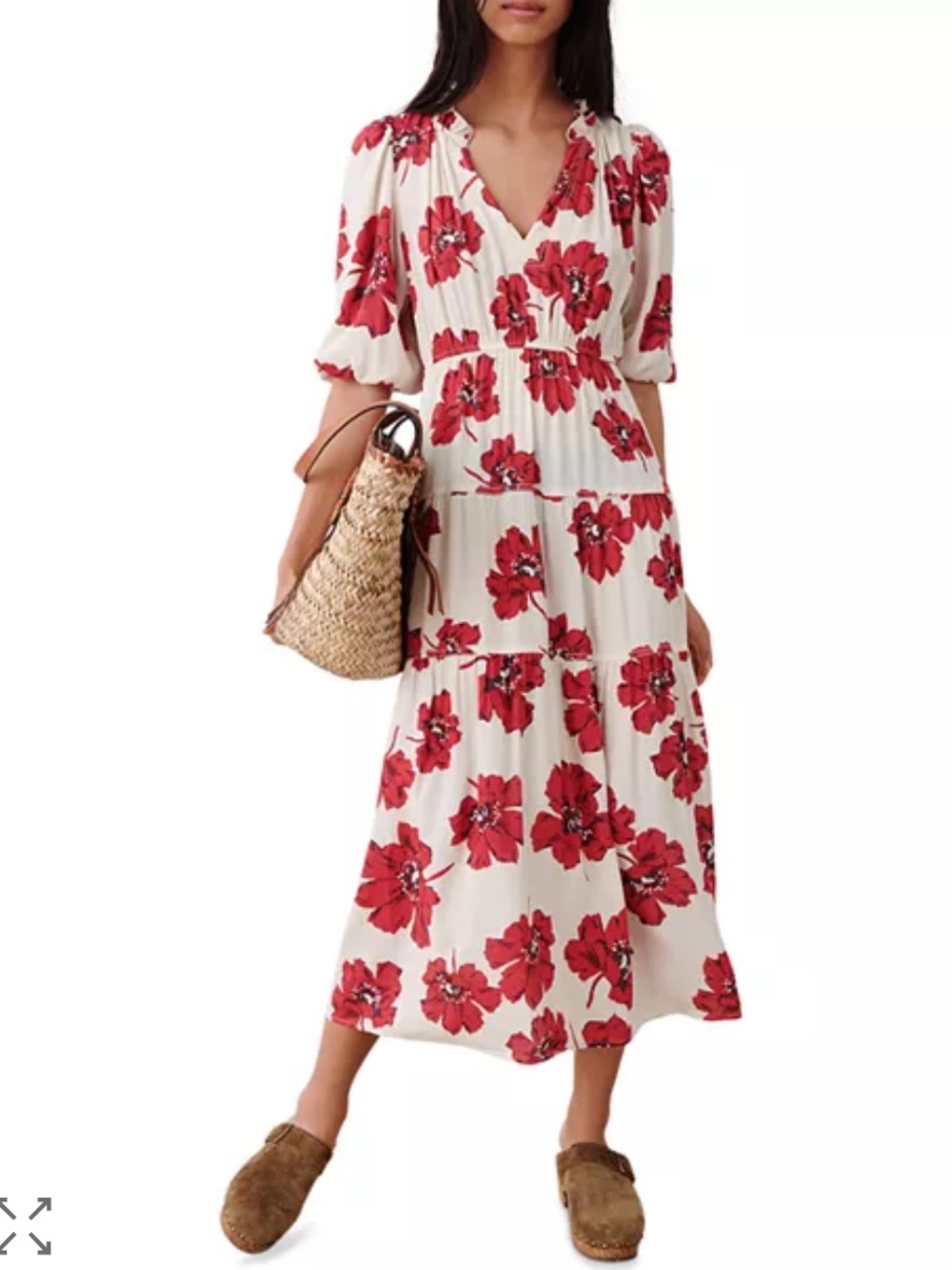 Ba&sh Kory Floral Print Midi Dress